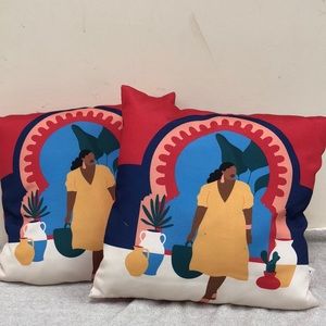 BE ROOTED Set of Two Morocco Pillows 16”x 16”